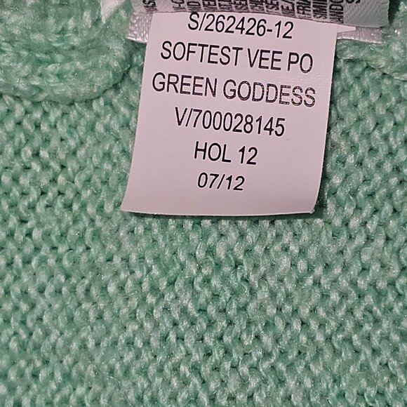 Old Navy Women's Green V-Neck Sweater Size M Cotton Blend Soft Feel Long Sleeve - Picture 4 of 5